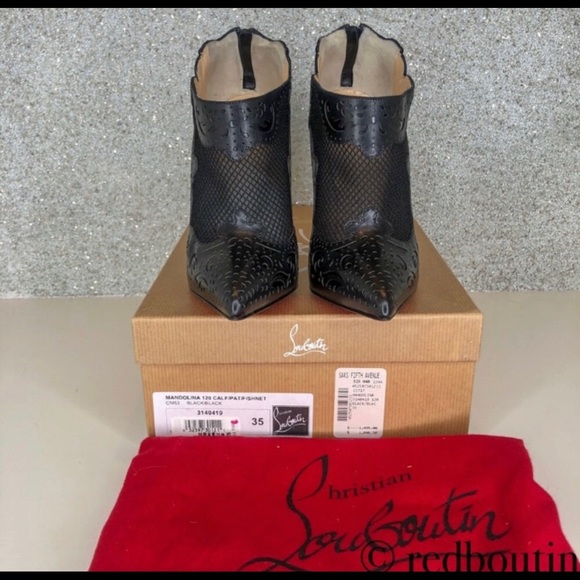 ❣️SOLD Louboutin Mandolina Laser Cut Booties 35 - Picture 6 of 7